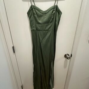 Abercrombie & Fitch Green Spaghetti Strap Maxi Dress